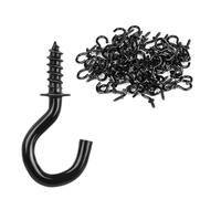 VSSHE 70 Pezzi Ganci a Vite, Ganci Da Soffitto, Ganci a Tazza, Nero Ganci per Soffitto in Metallo Occhio Bulloni Gancis Avvitabili con Filettatura, Viti ad Anello per Casa Ufficio ed Esterni -1/2 Inch