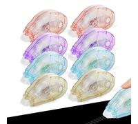 vsshe Colla Roller Biadesivo, 8 Pezzi Dispenser di Nastro Biadesivo Trasparente, Colla a Nastro Set per Artigianato, Creazione di Biglietti, Foto, Diario e Scrapbooking(8M*8mm)