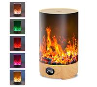 vsshe Diffusore di Oli Essenziali, 200ML Diffusore Aromi Umidificatore a grana di legno, Umidificatore con luci, 10 Tipi di Luci LED, 5 modalità di nebbia, con Timer, Spegnimento Automatico