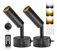vsshe Faretti LED Soffitto Orientabili, 5W Lampada da parete orientabile per interni, Faretto Soffitto GU10, applique, faretto da parete, 3 colore, Con timer e telecomando per Barra,soggiorno,cucina