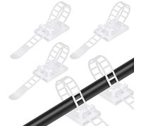 vsshe Fascette Fermacavi in Autoadesive, 50 Pezzi Supporto per Fascette per Cavi, Supporto per Fascette Stringicavo, Clip per Cavi Autoadesive Regolabili, Fermacavo Adesivo per Ufficio e Casa (Bianco)