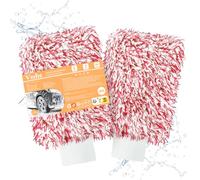 vsshe Guanto per lavaggio auto in microfibra, 2 Pezzi Guanto Lavaggio, Guanti in pile di corallo per Auto, Pulizia Professionale, 100% Senza Graffi,Assorbente e Morbido, Guantos Double Face per Auto