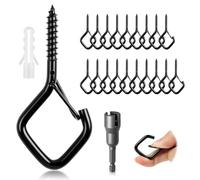 vsshe M5 Ganci Avvitabili, 20 Pezzi Ganci a Vite per Legno Vite a Gancio in Acciaio Inox, Ganci Da Soffitto, Viti ad Anello con Blocco di Sicurezza, per Appendere Piante,Campanelle,Catene Luminose