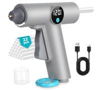 vsshe Pistola per Colla a Caldo, Mini Pistola a Caldo Professionale con 22 Pezzi Colla Stick di Collas,Pistola Collas a Caldos Senza Fili,2500mAh Batteria,Preriscaldamento rapido 40s,per Scuola,Hobby