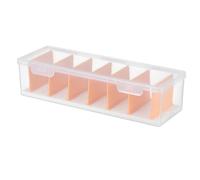 vsshe Scatola di gestione dei cavi con coperchio, Organizer Cavi Plastica Trasparente, Scatola di Immagazzinaggio per Cavi Dati con 7 Scomparti e Divisori Rimovibili, per Famiglia, Ufficio, Cassetti.