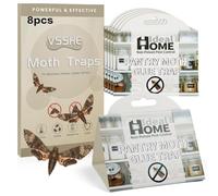 vsshe Trappole Farfalline Alimentari, 8 Pezzi Trappola per tarme Alimentari, Dispensa Efficaci Sicure, Prodotto Anti tarme Vestiti con attrazione ai feromoni, per Armadi,Tappeti,Guardaroba,Cucina