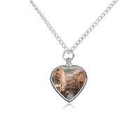 VstaDank Bella collana con urna con vista sul canale di Venezia per ceneri gioielli personalizzati per cremazione per animali domestici per ceneri ciondolo a forma di cuore collana commemorativa