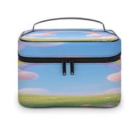 VstaDank Borsa da trucco da donna con nuvola pastello con cielo arcobaleno borsa da viaggio portatile con manico borse cosmetiche leggere di grande capacità borse impermeabili per trucchi per casa