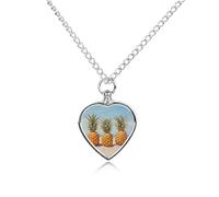 VstaDank Collana con urna a forma di ananas Ocean Beach per ceneri gioielli personalizzati per cremazione per animali domestici per ceneri ciondolo a forma di cuore collana commemorativa gioielli per