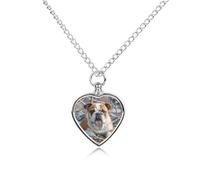 VstaDank Collana con urna a forma di bulldog inglese per ceneri gioielli personalizzati per cremazione per animali domestici per ceneri ciondolo a forma di cuore collana commemorativa gioielli per