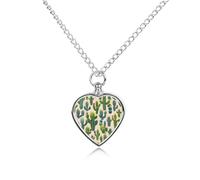 VstaDank Collana con urna a forma di cactus per ceneri gioielli personalizzati per cremazione per animali domestici per ceneri ciondolo a forma di cuore collana commemorativa gioielli per animali