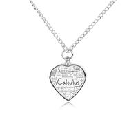 VstaDank Collana con urna a forma di calcolo geek matematico per ceneri gioielli personalizzati per cremazione per animali domestici per ceneri ciondolo a forma di cuore collana commemorativa gioielli