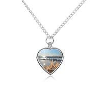 VstaDank Collana con urna a forma di conchiglie sulla spiaggia per ceneri gioielli personalizzati per cremazione per animali domestici per ceneri con ciondolo a forma di cuore collana commemorativa