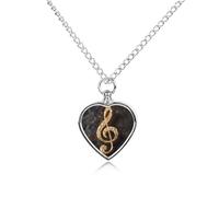 VstaDank Collana con urna a forma di nota musicale per ceneri gioielli personalizzati per cremazione per ceneri ciondolo a forma di cuore collana commemorativa gioielli per animali domestici cane