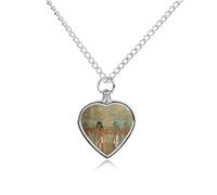 VstaDank Collana con urna da donna nell'antico Egitto per ceneri gioielli personalizzati per cremazione per animali domestici per ceneri ciondolo a forma di cuore collana commemorativa gioielli per