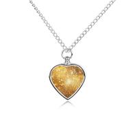 VstaDank Collana con urna dorata glitterata per ceneri gioielli personalizzati per cremazione per animali domestici per ceneri ciondolo a forma di cuore collana commemorativa gioielli per animali