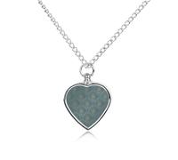 VstaDank Collana con urna geometrica verde acqua per ceneri gioielli personalizzati per cremazione per animali domestici per ceneri ciondolo a forma di cuore collana commemorativa gioielli per animali
