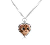 VstaDank Collana con urna leopardata marrone per ceneri gioielli personalizzati per cremazione per animali domestici per ceneri ciondolo a forma di cuore collana commemorativa gioielli per animali