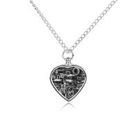 VstaDank Collana vintage con urna per ceneri, gioielli personalizzati per cremazione per animali domestici, per ceneri con ciondolo a forma di cuore, collana commemorativa per cani e gatti