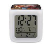 VstaDank Farm Fresh Flowers Spring Alarm Clock Cute Digital LED cambia colore sveglia sveglia super forte digitale orologi da scrivania comodino comodino sveglia con 7 colori