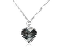 VstaDank Fiume e rocce grigie collana urna per ceneri gioielli personalizzati per cremazione per animali domestici per ceneri ciondolo cuore urna collana commemorativa gioielli per animali domestici