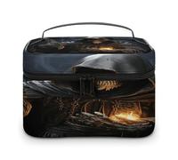VstaDank Grim-Reaper Borsa da toilette per donne e uomini, borsa da barba con cerniera, facile da pulire, portatile, per bagno, doccia, grande, impermeabile, in pelle, da viaggio