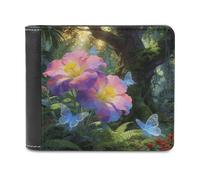 VstaDank Jungle Reverie - Portafoglio da uomo in pelle bifold elegante sottile tasca frontale portafogli porta carte di credito e contanti