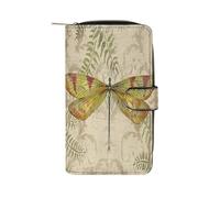 VstaDank Libellula Libellule Portafoglio Vintage per le Donne in Pelle Viaggio Borsa Lunga Cerniera Tasca Monete Intorno Frizione Grande Capacità Porta Carte di Credito