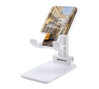 VstaDank Lisbon Tram - Supporto per telefono cellulare da scrivania, regolabile, pieghevole, per smartphone e tablet da 4-13 pollici, accessorio da scrivania da viaggio e ufficio, stile bianco
