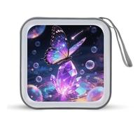 VstaDank Magical Butterflies - Custodia per CD portatile con cerniera, 40 pezzi, in plastica rigida, per DVD, per auto, casa, viaggio, DVD