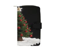 VstaDank Natale Tre Portafoglio per le Donne In Pelle Viaggio Lungo Borsa Cerniera Tasca Monete Intorno Frizione Grande Capacità Porta Carte Di Credito