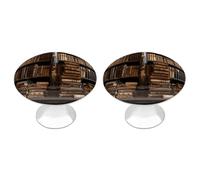 VstaDank Old Books in Library Cabinet Knobs Round Wardrobe Pull Simple Drawer Handle with Screw Aluminum Alloy Closet Door Pull Modern Cabinet Hardware for Dresser Drawer 2 Pack