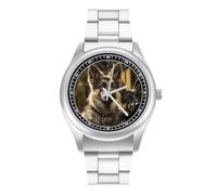 VstaDank Orologio da polso con pastore tedesco, per uomo e donna, moderno, alla moda, in acciaio inox, cassa in lega, elegante orologio da polso casual di lusso, facile da leggere, unisex
