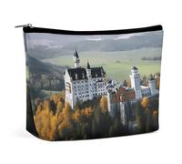 VstaDank Piccola borsa per il trucco con castello di Neuschwanstein, in Germania, portatile, con cerniera, impermeabile, da viaggio, portamonete, rossetto, accessori per cosmetici, idea regalo
