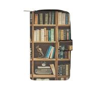 VstaDank Portafoglio da libreria retrò per le donne in pelle da viaggio borsa lunga con cerniera tasca portamonete intorno alla frizione porta carte di credito di grande capacità
