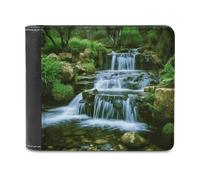 VstaDank Portafoglio da uomo a cascata che scorre verso il basso, in pelle PU, portafoglio bifold con più scomparti per carte di credito