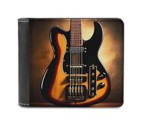 VstaDank Portafoglio in pelle per chitarra strumentale, sottile, con tasca frontale, portamonete e porta carte di credito
