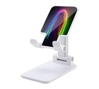 VstaDank Supporto per telefono cellulare arcobaleno neon per scrivania, regolabile, pieghevole, per smartphone e tablet da 4-13 pollici, accessori da scrivania da viaggio e ufficio, stile bianco