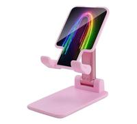 VstaDank Supporto per telefono cellulare da scrivania, regolabile, pieghevole, per smartphone e tablet da 4-13 pollici, accessorio da scrivania da viaggio e ufficio, stile rosa