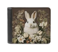 VstaDank Un bellissimo portafoglio bianco coniglio PU portafoglio in pelle porta carte di credito capacità extra portafogli bifold per uomo donna portafogli moda