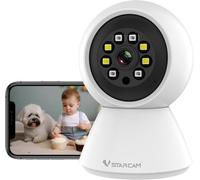 VSTARCAM 2K Telecamera di sicurezza per interni, telecamera per animali domestici, telecamera di sicurezza WiFi, 350°Pan 70°Tilt, tracciamento automatico, rilevamento del movimento