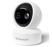VSTARCAM Telecamera di sorveglianza interna, doppia fotocamera, 2 K QHD con zoom 10x, 360° PTZ Baby & Animali domestici, rilevamento intelligenza artificiale, visione notturna, audio a 2 vie, WiFi 2,4