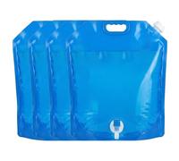 VStoy Set di 4 Taniche Acqua 10L Pieghevoli con Rubinetto, Senza BPA, Sacca Acqua Sicura e Antiperdita, Tanica Acqua per Campeggio, Emergenza, Sopravvivenza e Giochi in Giardino
