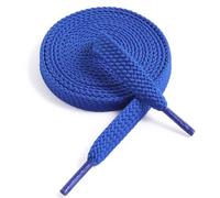 VSUDO Lacci per Scarpe Piatti da 115 cm in Blu, Larghezza 9 mm, Tessuti a Doppio Spessore Stringhe per Scarpe da Ginnastica o Sneaker (1 Paio-Blu-115cm)