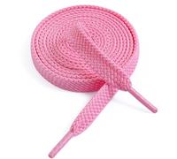 VSUDO Lacci per Scarpe Piatti da 115 cm in Rosa Chiaro, Larghezza 9 mm, Tessuti a Doppio Spessore Stringhe per Scarpe da Ginnastica o Sneaker (1 Paio-Rosa Chiaro-115cm)