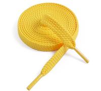 VSUDO Lacci per Scarpe Piatti da 150 cm in Giallo, Larghezza 9 mm, Tessuti a Doppio Spessore Stringhe per Scarpe da Ginnastica o Sneaker (1 Paio-Giallo-150cm)