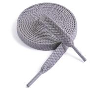 VSUDO Lacci per Scarpe Piatti da 180 cm in Grigio Chiaro, Larghezza 9 mm, Tessuti a Doppio Spessore Stringhe per Scarpe da Ginnastica o Sneaker (1 Paio-Grigio Chiaro-180cm)