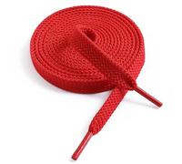 VSUDO Lacci per Scarpe Piatti da 80 cm in Rosso, Larghezza 9 mm, Tessuti a Doppio Spessore Stringhe per Scarpe da Ginnastica o Sneaker (1 Paio-Rosso-80cm)