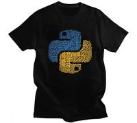 VSYNLOJN Python Programmer T-Shirt for Men Black XL