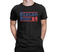 VSYNLOJN Reagan Bush '84 Vintage T-Shirt Black 3XL